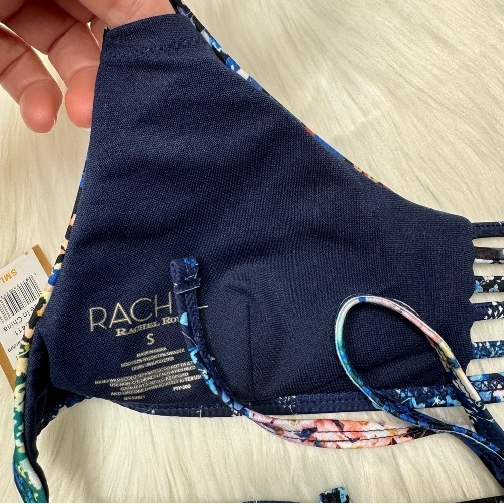 NWT Rachel Roy Midnight Garden Floral Bikini Top Small - Picture 8 of 11